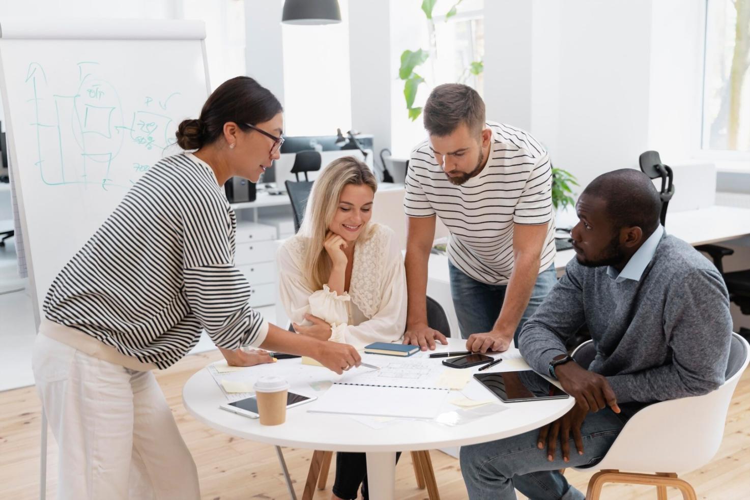 Business analysis workspace with market research documents and competitive assessment frameworks